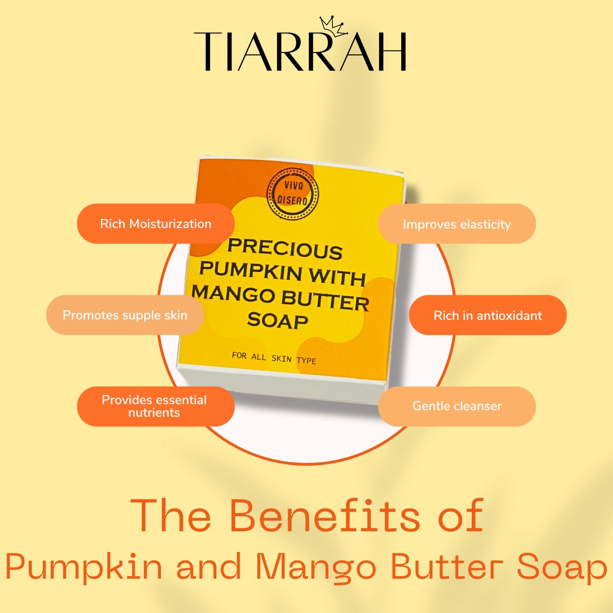 Tiarrah's Pumpkin with Mango Butter Soap: Pure, Safe, Nourishing - The Luxury Bath and Body Care Shop
