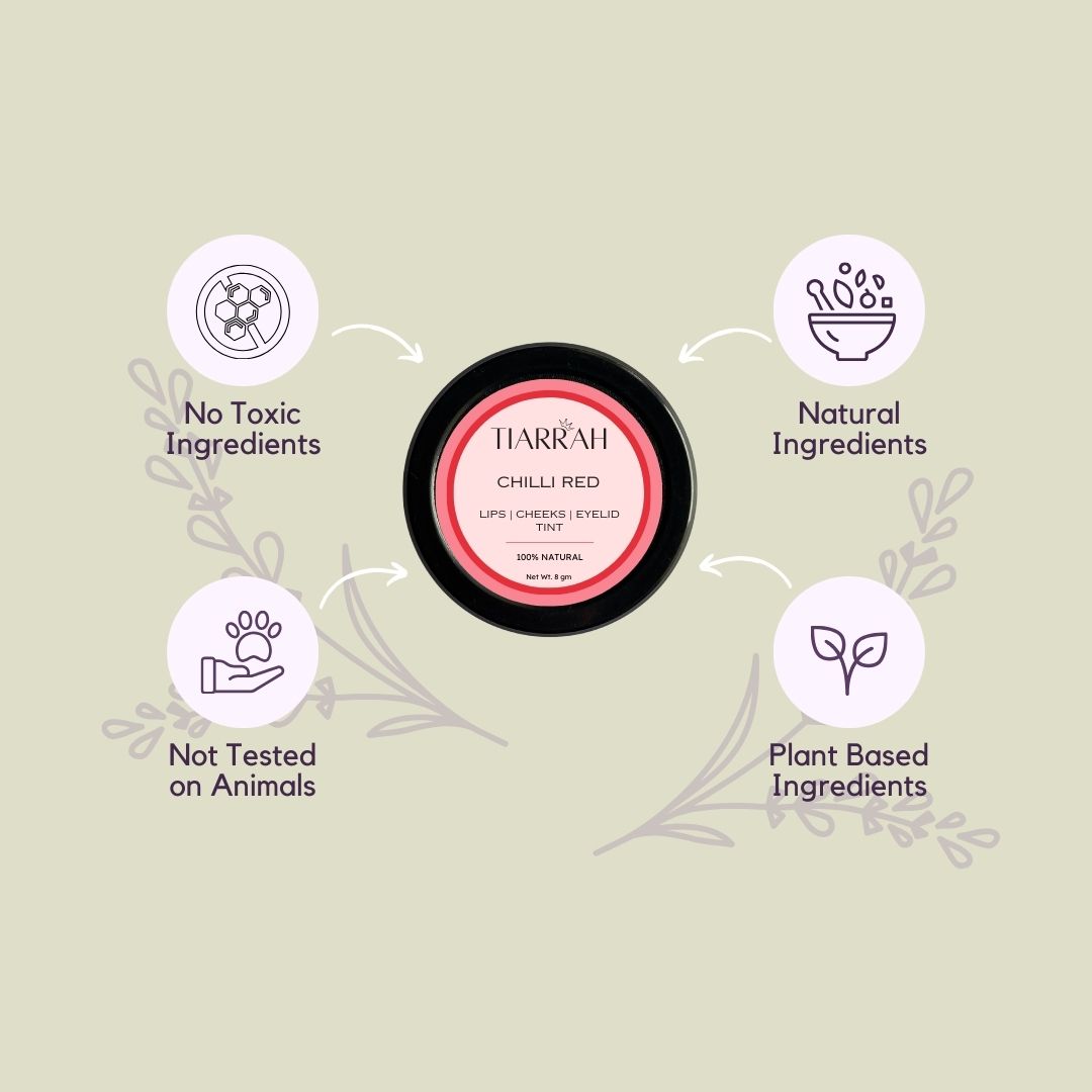 Tiarrah's Chilli Red Tint: Pure, Safe, Vibrant - The Luxury Bath and Body Care Shop