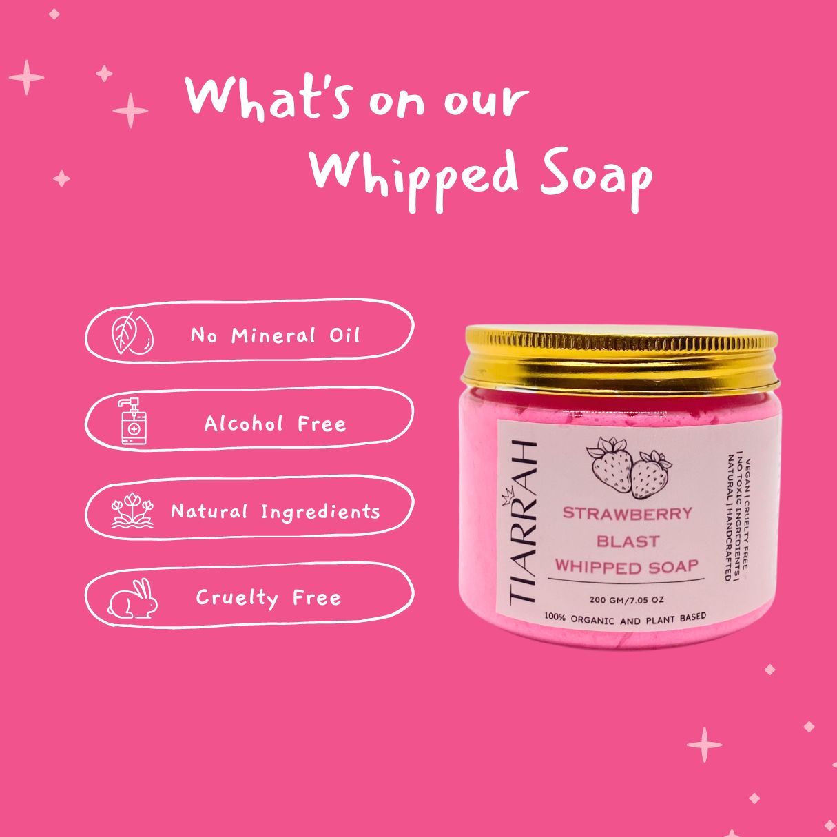 Tiarrah's Strawberry Blast Whipped Soap: Natural & Non-Toxic - The Luxury Bath and Body Care Shop