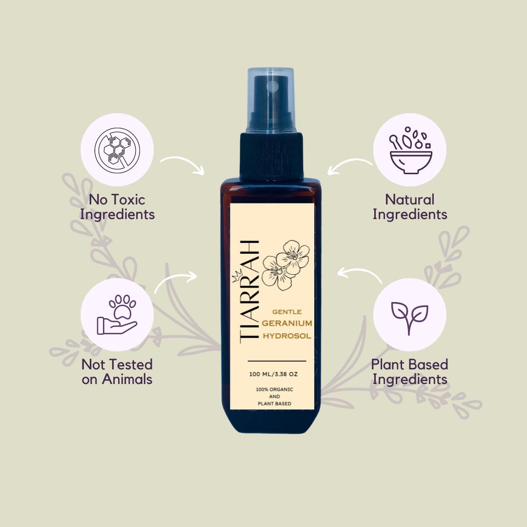 Tiarrah's Gentle Geranium Hydrosol: Pure, Safe, Luxurious - The Luxury Bath and Body Care Shop