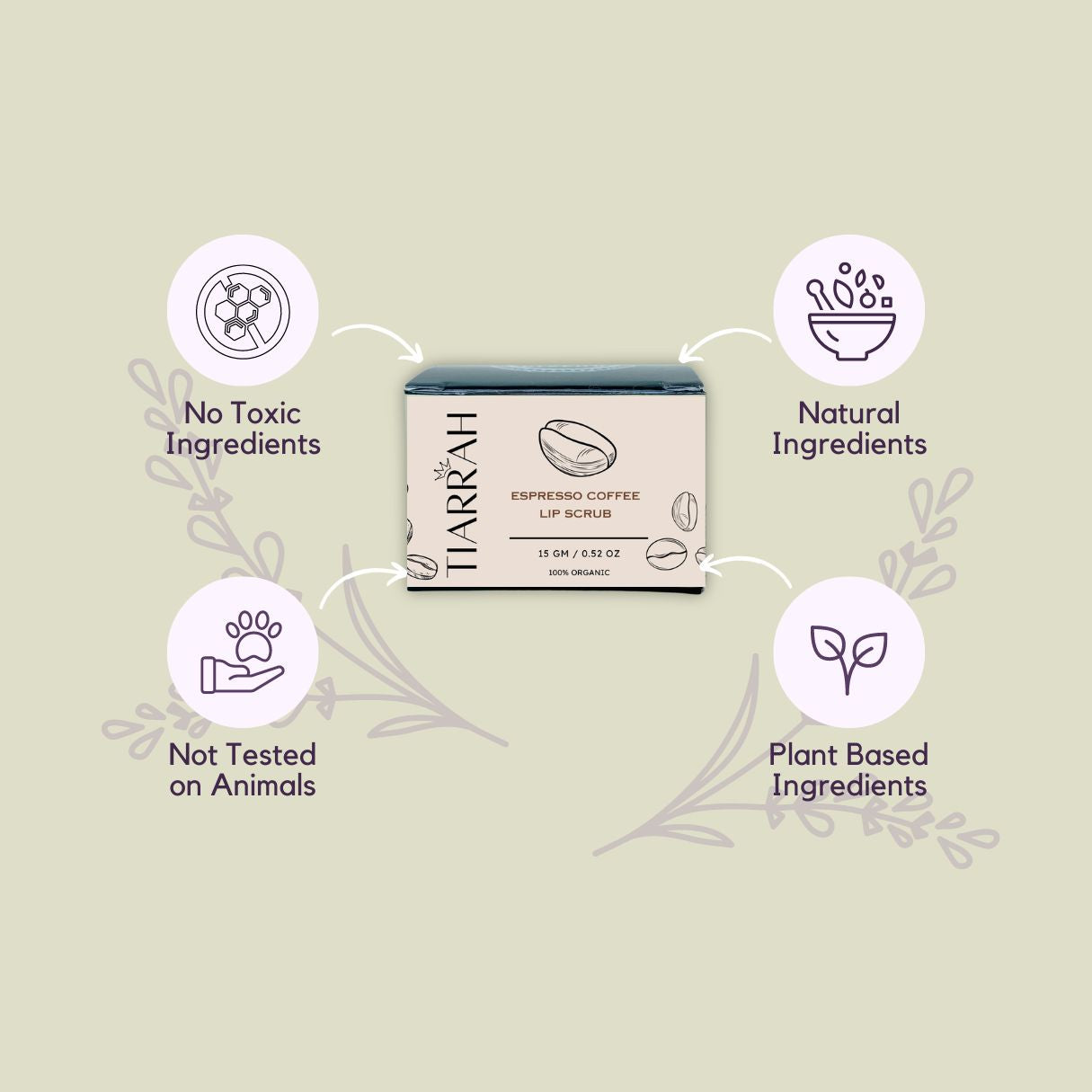 Organic Espresso Coffee Lip Scrub from Tiarrah - The Luxury Bath and Body Care Shop