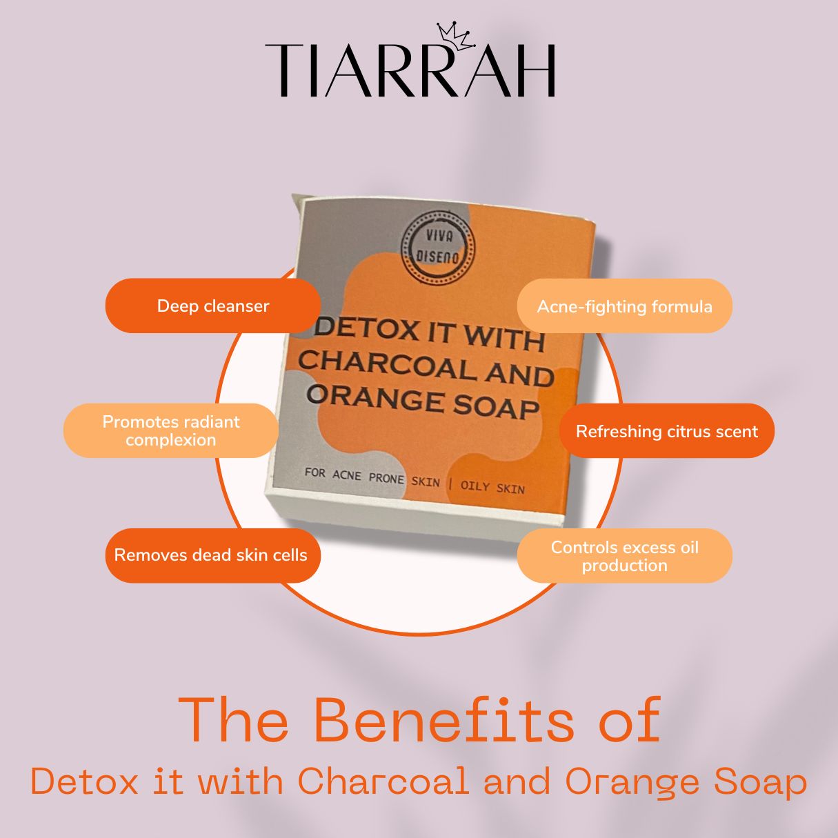 Organic Charcoal and Orange Soap from Tiarrah - The Luxury Bath and Body Care Shop