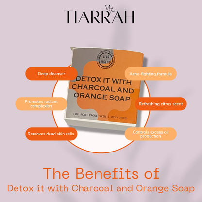 Organic Charcoal and Orange Soap from Tiarrah - The Luxury Bath and Body Care Shop