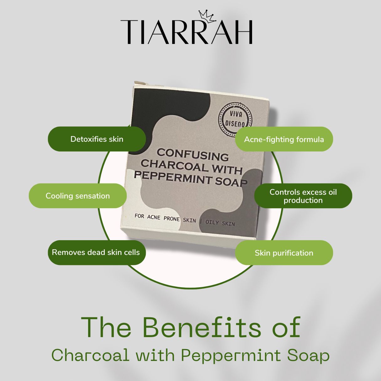 Tiarrah's Charcoal and Peppermint Soap: Natural & Non-Toxic - The Luxury Bath and Body Care Shop