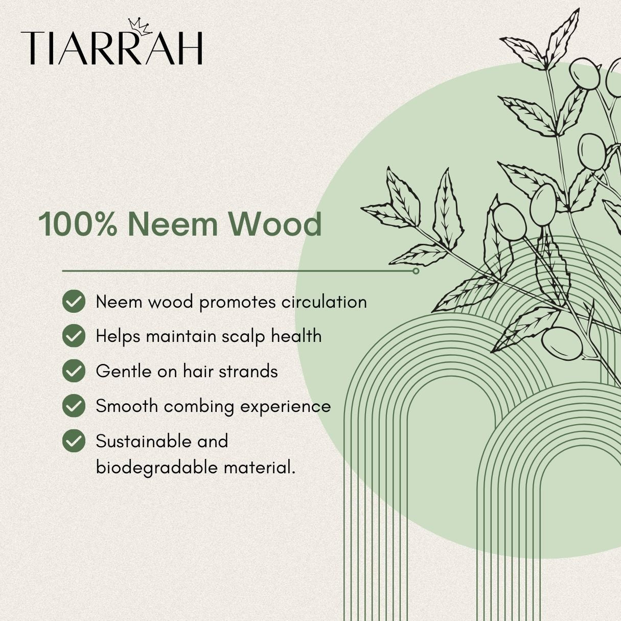 Tiarrah's Baby Bliss Neem Wood Comb: Natural Hair Care - The Luxury Bath and Body Care Shop