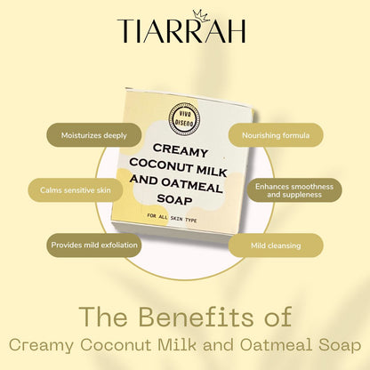 Tiarrah's Creamy Coconut Milk and Oatmeal Soap: Natural & Non-Toxic - The Luxury Bath and Body Care Shop