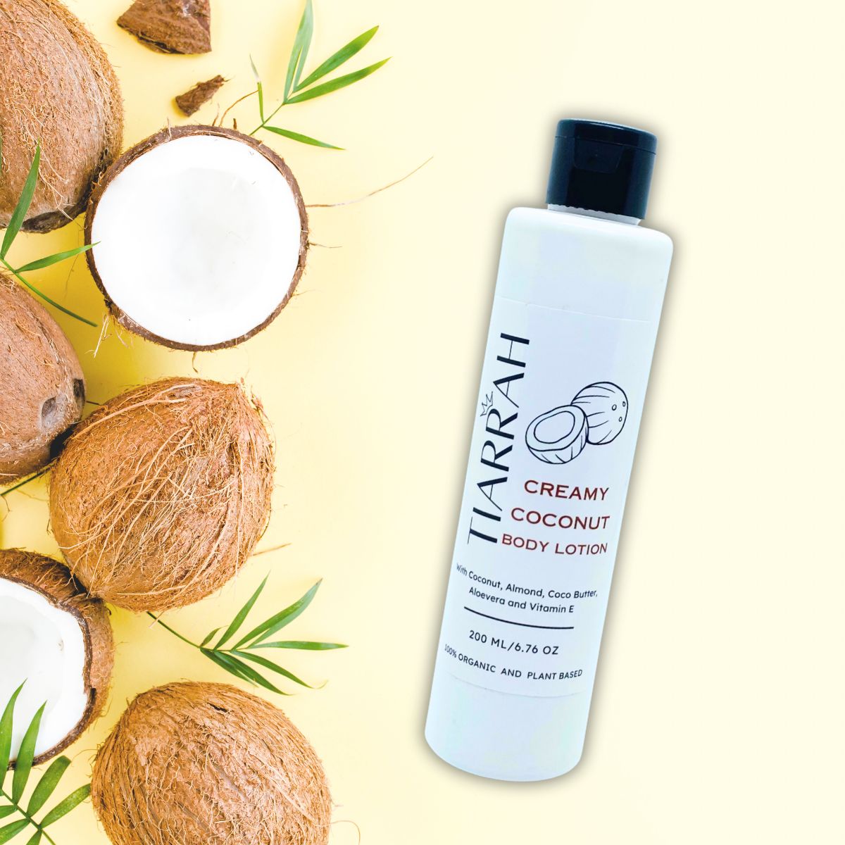 Luxury Creamy Coconut Body Lotion by Tiarrah: Organic, Non-Toxic - The Luxury Bath and Body Care Shop
