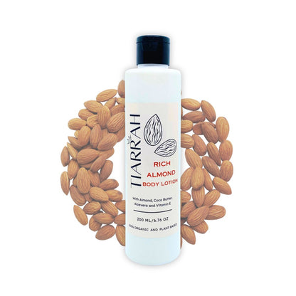 Tiarrah Rich Almond Body Lotion: Natural, Organic, Non-Toxic - The Luxury Bath and Body Care Shop