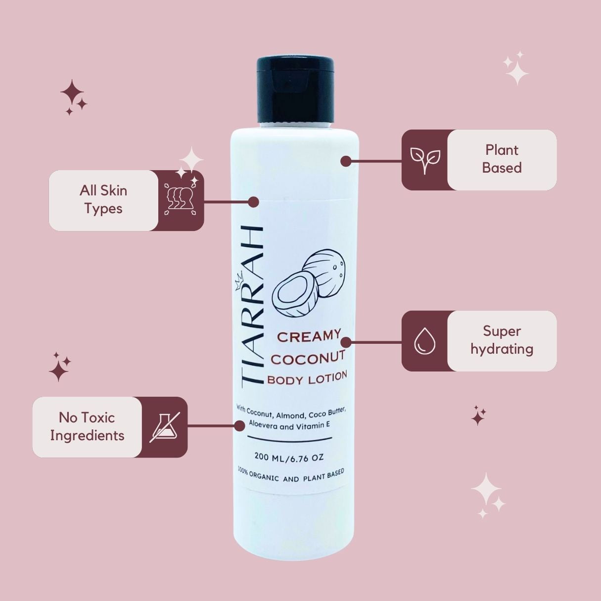 Tiarrah's Creamy Coconut Body Lotion: Natural & Non-Toxic - The Luxury Bath and Body Care Shop