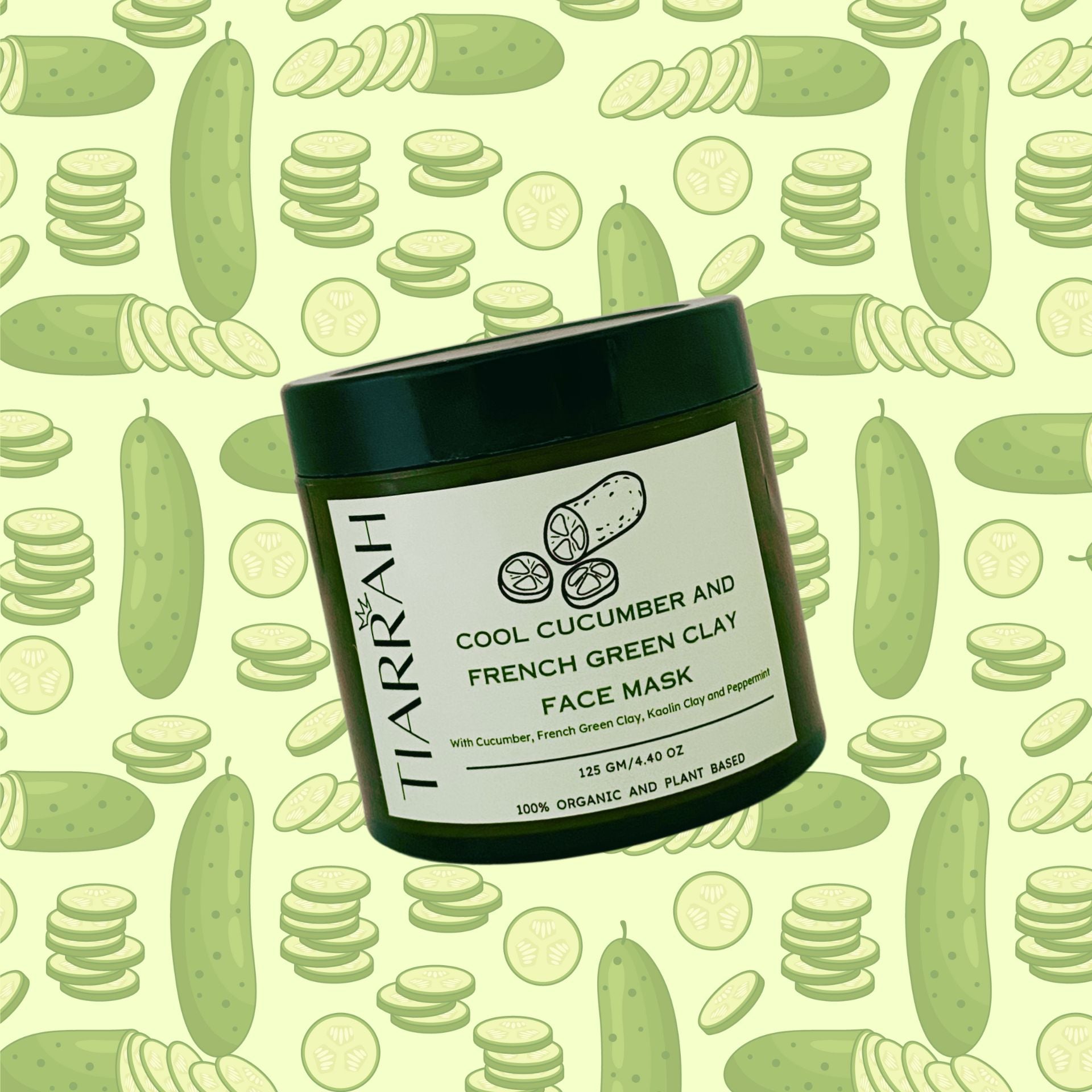 Luxury Cucumber & French Green Clay Face Mask by Tiarrah: Organic, Non-Toxic - The Luxury Bath and Body Care Shop