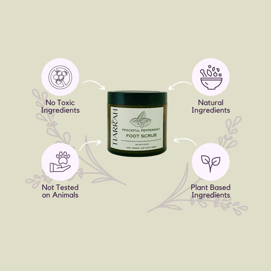 Tiarrah Peppermint Foot Scrub: Natural, Organic, Non-Toxic - The Luxury Bath and Body Care Shop