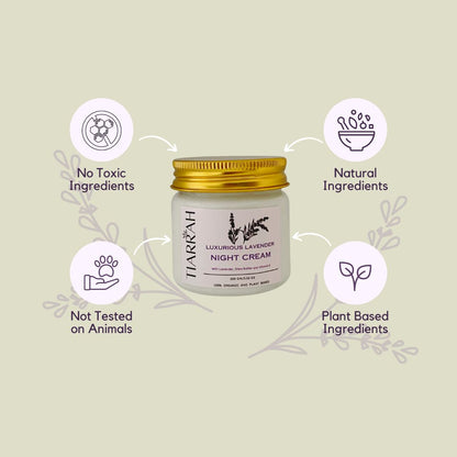 Tiarrah Lavender Night Cream: Natural, Organic, Non-Toxic - The Luxury Bath and Body Care Shop