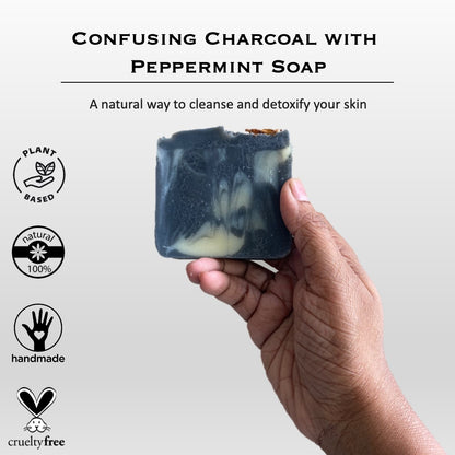 Organic Charcoal and Peppermint Soap from Tiarrah - The Luxury Bath and Body Care Shop