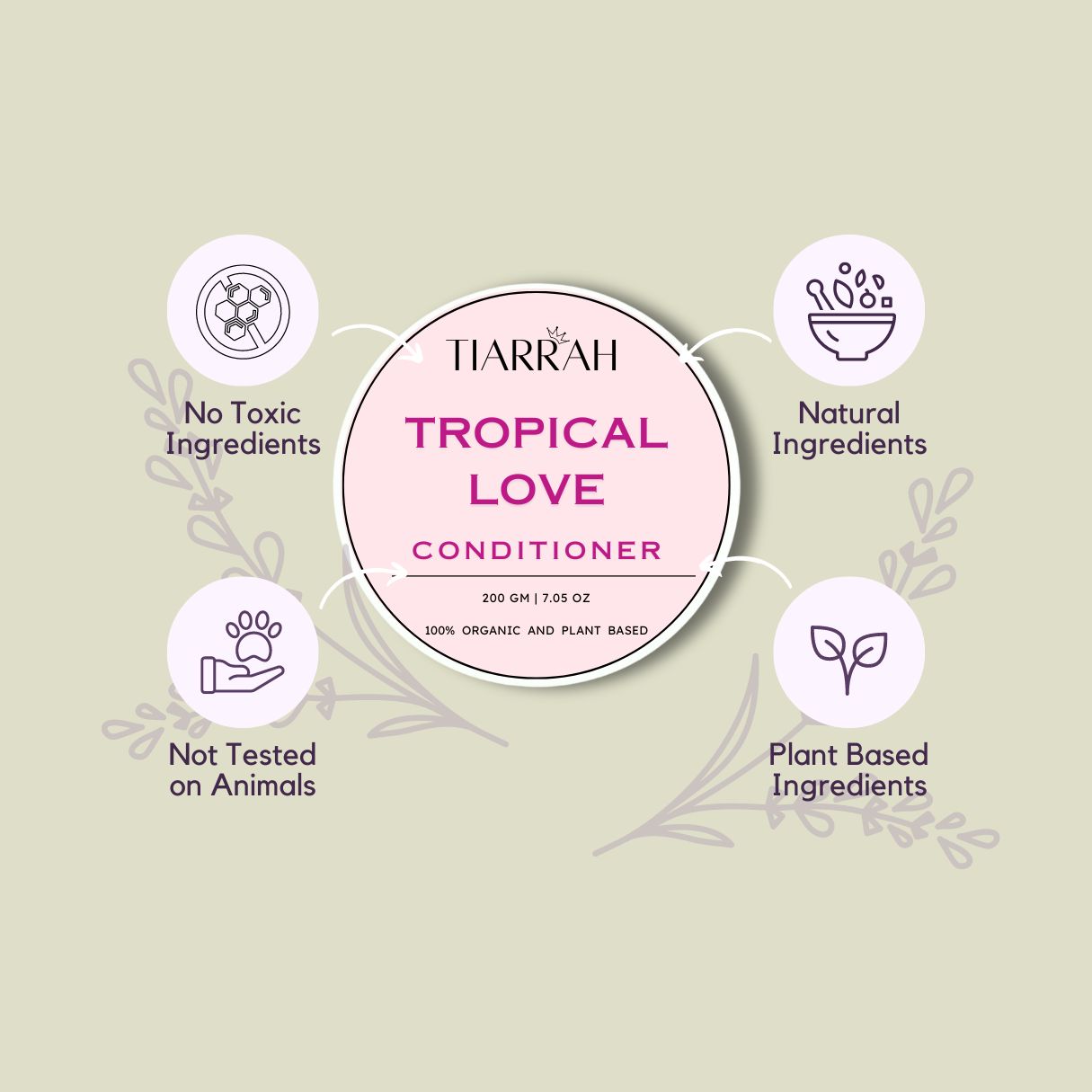 Tiarrah's Tropical Love Hair Conditioner: Pure, Safe, Nourishing - The Luxury Bath and Body Care Shop