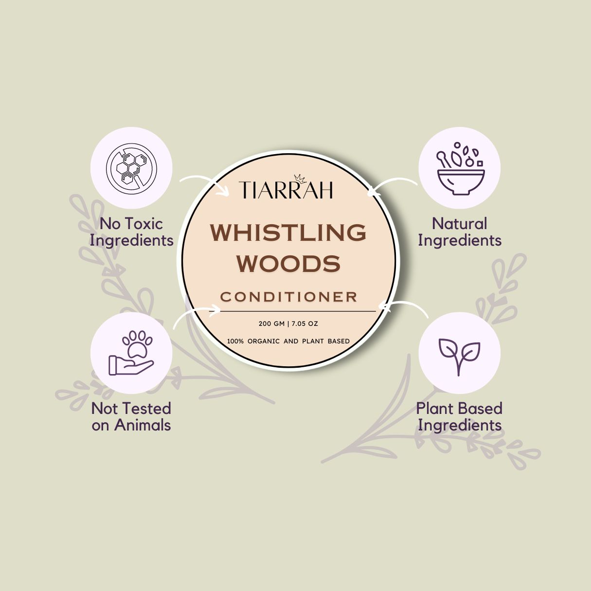 Tiarrah's Whistling Woods Hair Conditioner: Natural & Non-Toxic - The Luxury Bath and Body Care Shop